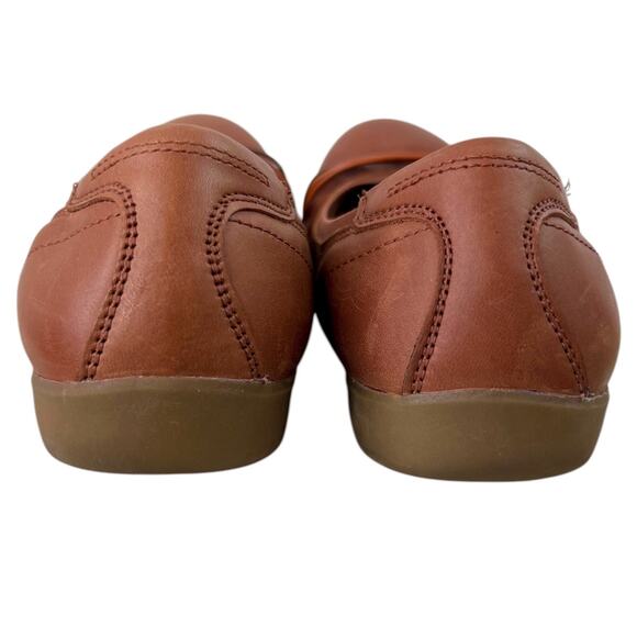 CLARKS Meadow Rae Knot-Trim Comfort Ballerina Flats Slip-On in Brown Leather 10W - Picture 9 of 13